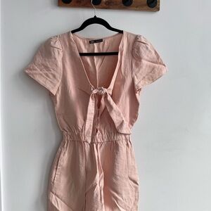 Zara Blush Pink Linen Top / Une pièce rose